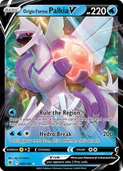 Origin Forme Palkia V, Astral Radiance #39, Pokémon TCG card