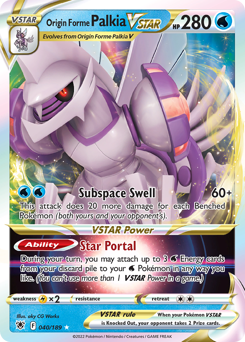 Origin Forme Palkia VSTAR, Astral Radiance #40, Pokémon TCG card