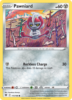 Pawniard, Astral Radiance #115, Pokémon TCG card