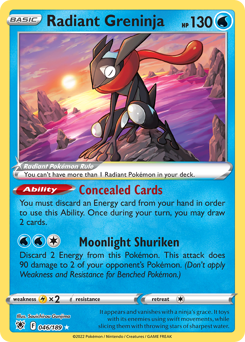 Radiant Greninja, Astral Radiance #46, Pokémon TCG card