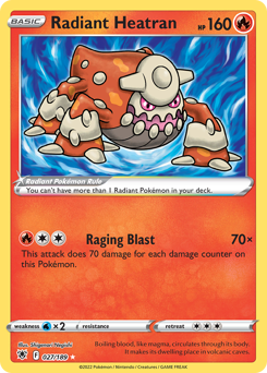 Radiant Heatran, Astral Radiance #27, Pokémon TCG card