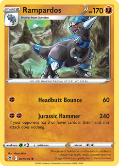 Rampardos, Astral Radiance #77, Pokémon TCG card