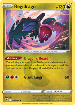 Regidrago, Astral Radiance #118, Pokémon TCG card