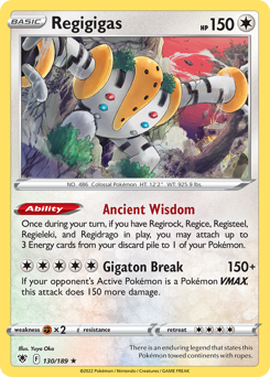 Regigigas, Astral Radiance #130, Pokémon TCG card
