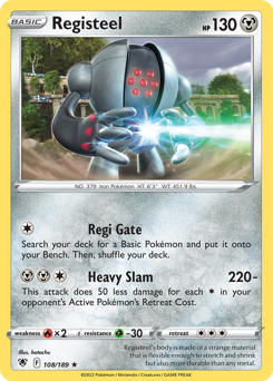 Registeel, Astral Radiance #108, Pokémon TCG card