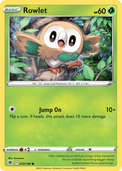 Rowlet, Astral Radiance #19, Pokémon TCG card