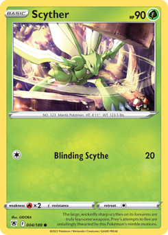 Scyther, Astral Radiance #4, Pokémon TCG card