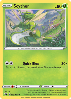 Scyther, Astral Radiance #5, Pokémon TCG card