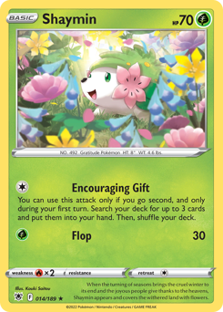 Shaymin, Astral Radiance #14, Pokémon TCG card