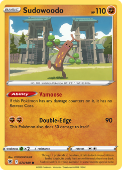 Sudowoodo, Astral Radiance #74, Pokémon TCG card