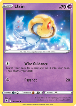 Uxie, Astral Radiance #65, Pokémon TCG card