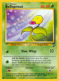 Bellsprout, Base Set 2 #66, Pokémon TCG card