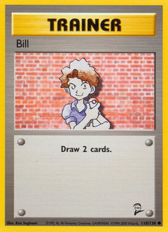Bill, Base Set 2 #118, Pokémon TCG card