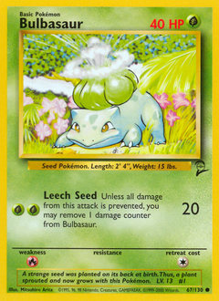 Bulbasaur, Base Set 2 #67, Pokémon TCG card