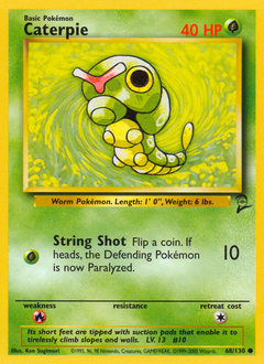 Caterpie, Base Set 2 #68, Pokémon TCG card
