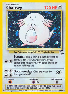 Chansey, Base Set 2 #3, Pokémon TCG card