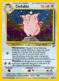 Clefable, Base Set 2 #5, Pokémon TCG card