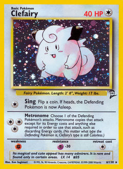 Clefairy, Base Set 2 #6, Pokémon TCG card