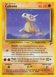 Cubone, Base Set 2 #70, Pokémon TCG card