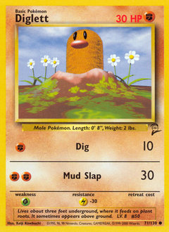 Diglett, Base Set 2 #71, Pokémon TCG card