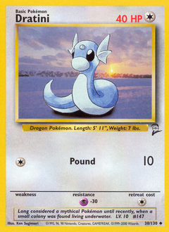 Dratini, Base Set 2 #38, Pokémon TCG card