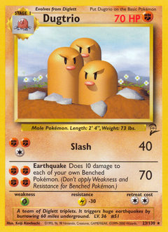 Dugtrio, Base Set 2 #23, Pokémon TCG card