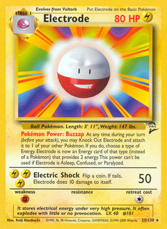 Electrode, Base Set 2 #25, Pokémon TCG card