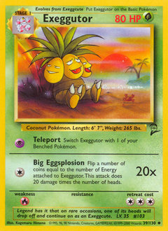 Exeggutor, Base Set 2 #39, Pokémon TCG card