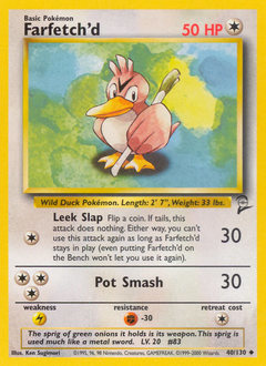 Farfetch'd, Base Set 2 #40, Pokémon TCG card