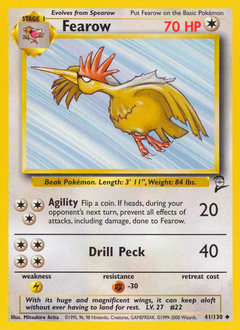 Fearow, Base Set 2 #41, Pokémon TCG card