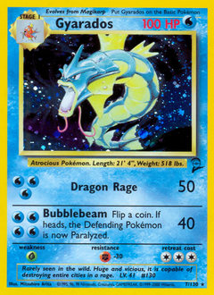 Gyarados, Base Set 2 #7, Pokémon TCG card