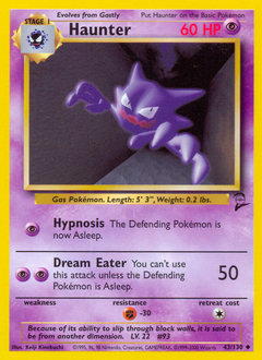 Haunter, Base Set 2 #43, Pokémon TCG card