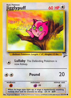 Jigglypuff, Base Set 2 #77, Pokémon TCG card