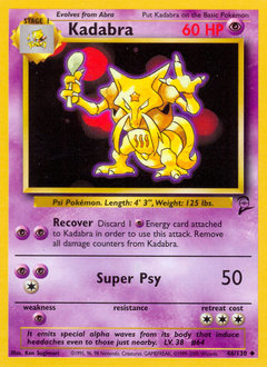 Kadabra, Base Set 2 #46, Pokémon TCG card