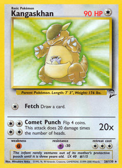 Kangaskhan, Base Set 2 #26, Pokémon TCG card