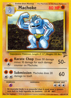 Machoke, Base Set 2 #49, Pokémon TCG card