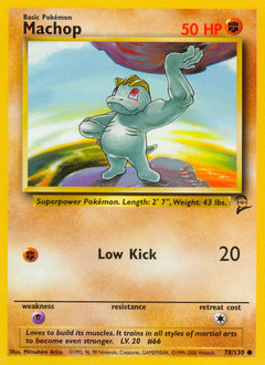 Machop, Base Set 2 #78, Pokémon TCG card