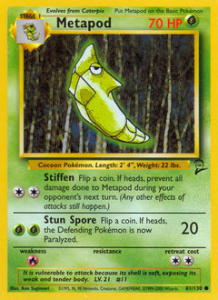 Metapod, Base Set 2 #81, Pokémon TCG card