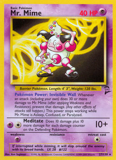 Mr. Mime, Base Set 2 #27, Pokémon TCG card