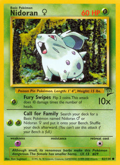 Nidoran ♀, Base Set 2 #82, Pokémon TCG card