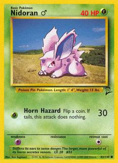 Nidoran ♂, Base Set 2 #83, Pokémon TCG card
