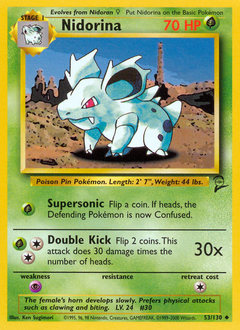 Nidorina, Base Set 2 #53, Pokémon TCG card