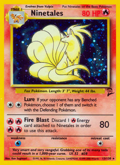 Ninetales, Base Set 2 #13, Pokémon TCG card