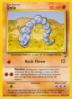 Onix, Base Set 2 #84, Pokémon TCG card