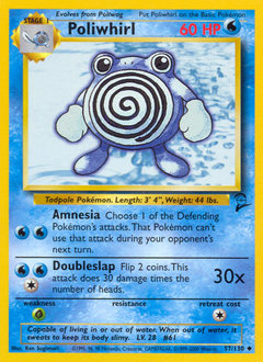 Poliwhirl, Base Set 2 #57, Pokémon TCG card