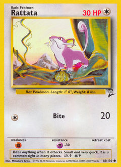 Rattata, Base Set 2 #89, Pokémon TCG card