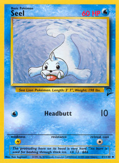 Seel, Base Set 2 #61, Pokémon TCG card