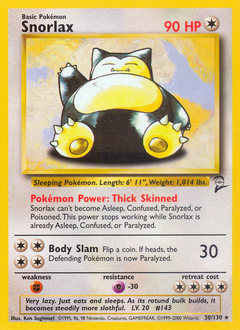 Snorlax, Base Set 2 #30, Pokémon TCG card