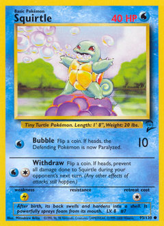 Squirtle, Base Set 2 #93, Pokémon TCG card