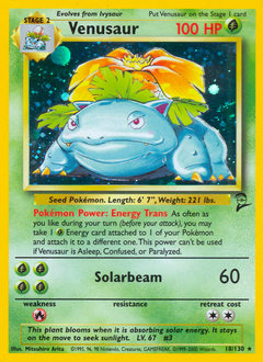 Venusaur, Base Set 2 #18, Pokémon TCG card